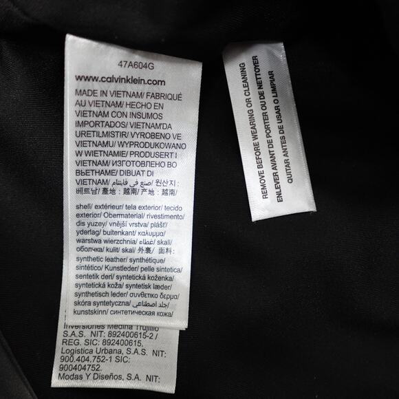 Calvin Klein Jeans Faux Leather 90s Pants Black Beauty - 12 - Picture 5 of 10